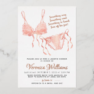 Lingerie Blush Bridal Shower Foil Invitation