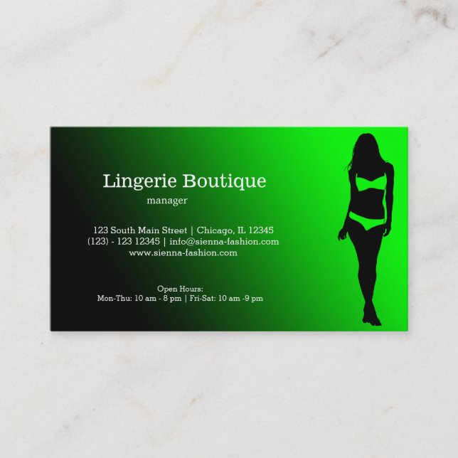 Lingerie Boutique Business Card (Front)