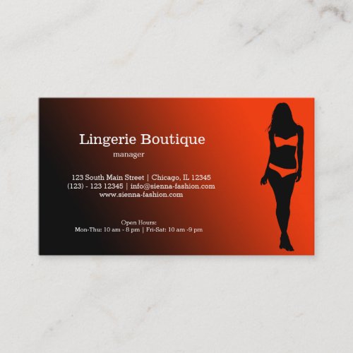 Lingerie Boutique Business Card