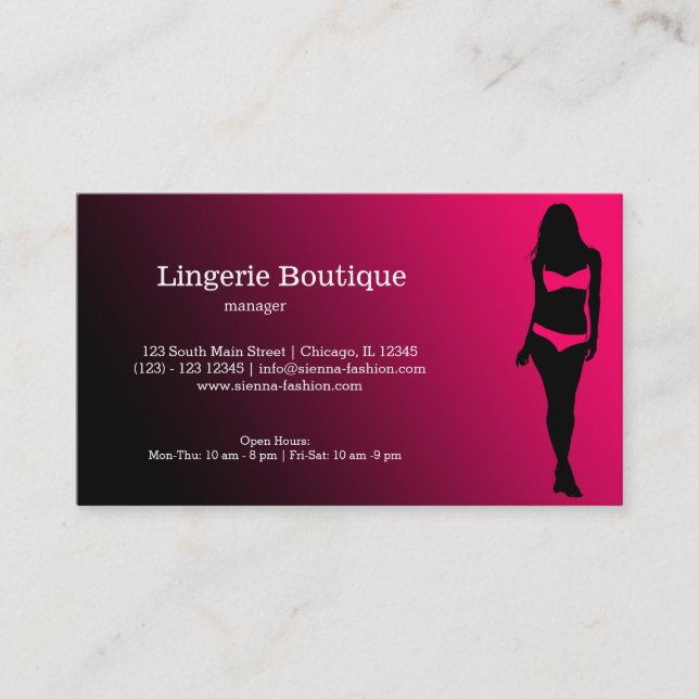 Lingerie Boutique Business Card (Front)