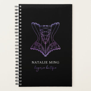 Lingerie Boutique Logo Purple Glitter Planner