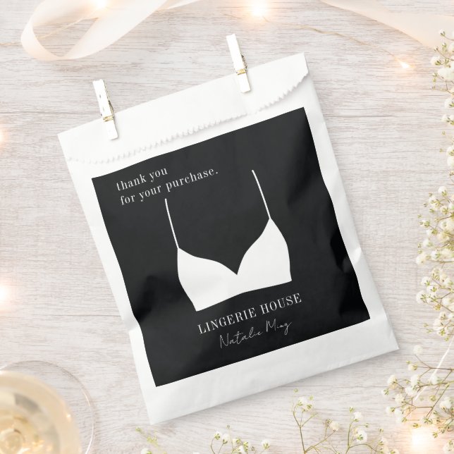 Lingerie Boutique thank you for your purchase Favor Bag (Clipped)