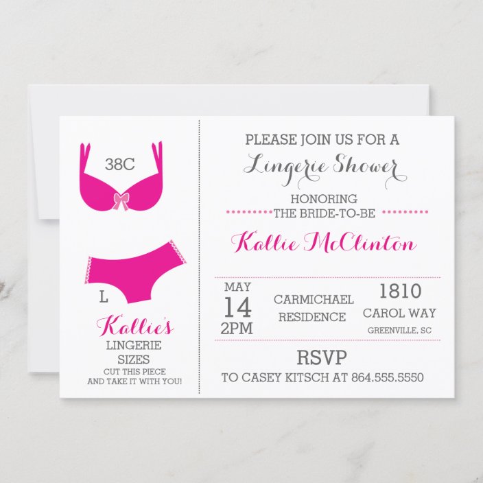 Lingerie Bridal Shower Bachelorette Invitations Zazzle