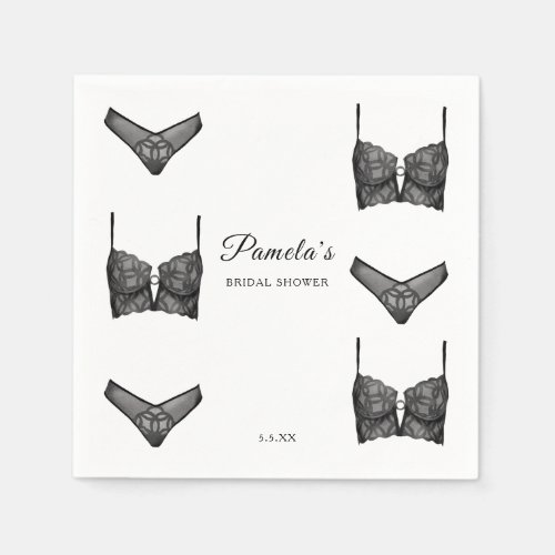 Lingerie Bridal Shower Bachelorette Panty  Pattern Napkins