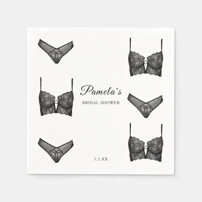 Lingerie Bridal Shower Bachelorette Panty  Pattern Napkins (Front)