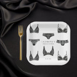Lingerie Bridal Shower Bachelorette Panty Pattern Paper Plates<br><div class="desc">Add a special touch to your bridal shower with these cute personalized paper plates with bras and panties,  that perfectly matches the bridal shower lingerie theme.</div>
