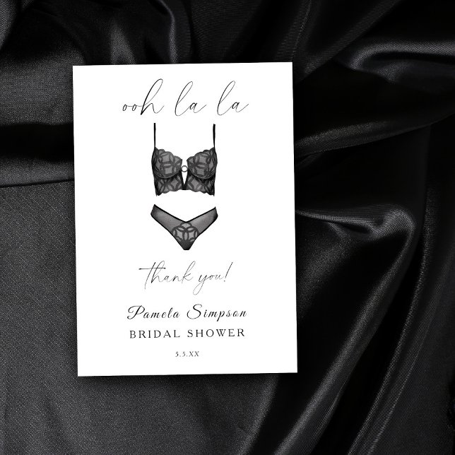 Lingerie Bridal Shower Bachelorette Thank you Card (Creator Uploaded)