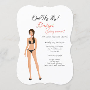 Lingerie Bridal Shower Black Invitation