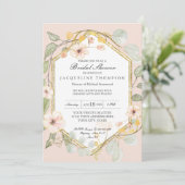 Lingerie Bridal Shower Blush Wild Roses Watercolor Invitation (Standing Front)