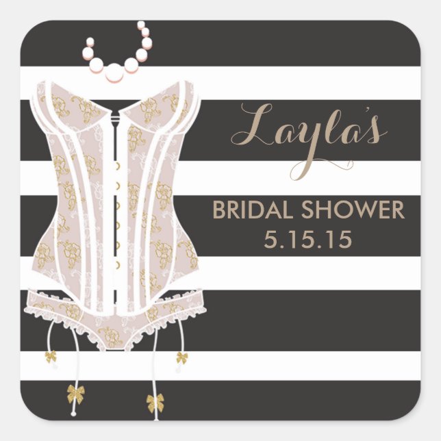 Lingerie Bridal Shower Favor Labels (Front)