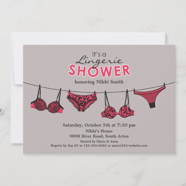 Lingerie Bridal Shower Flat Invitation (Front)