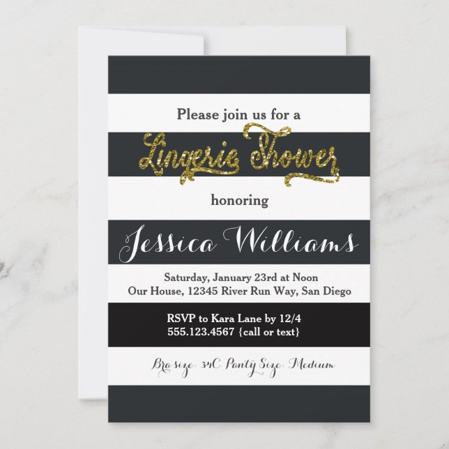 Lingerie Bridal Shower Invitation (Front)