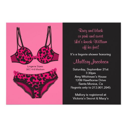 Lingerie Bridal Shower Invitation Wording 4