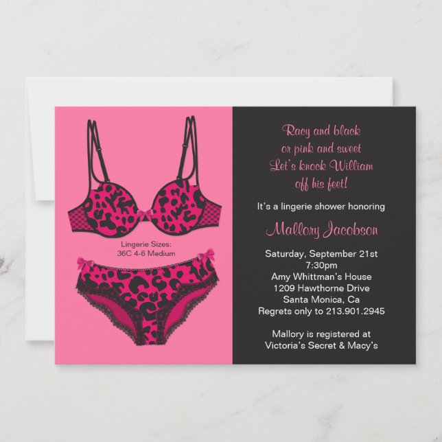 Lingerie Bridal Shower Invitation (Front)