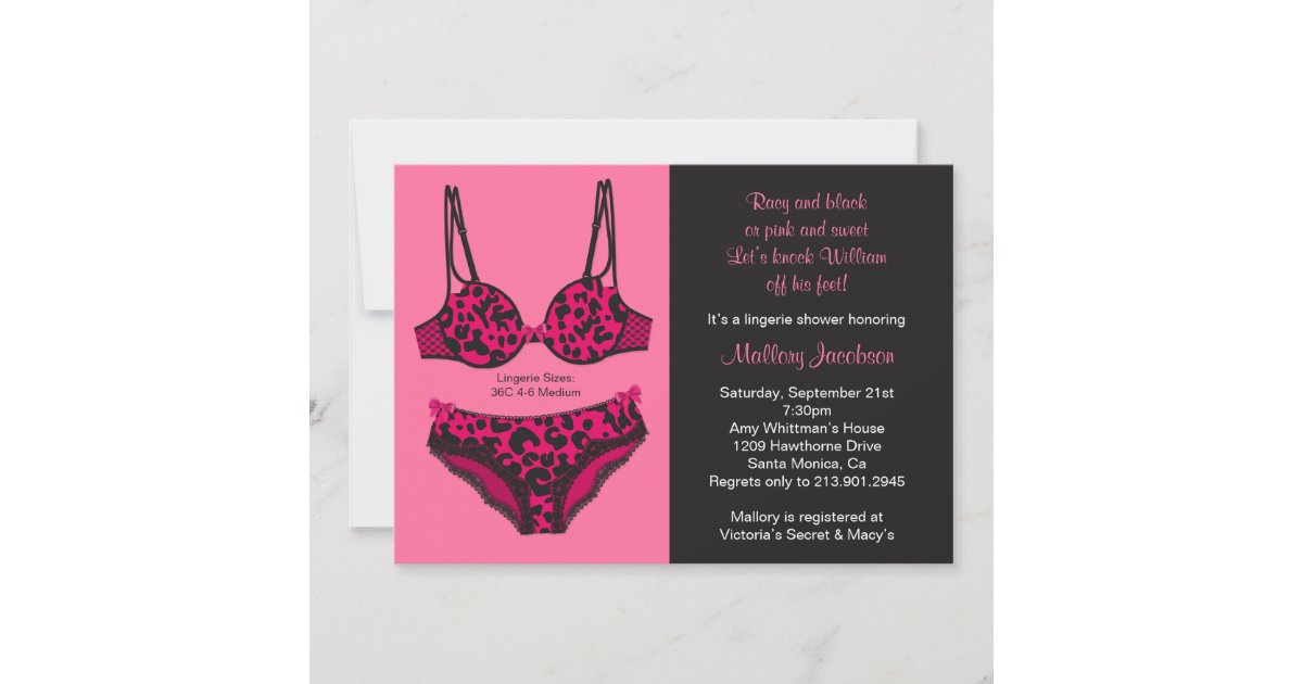 Lingerie Bridal Shower Invitation | Zazzle