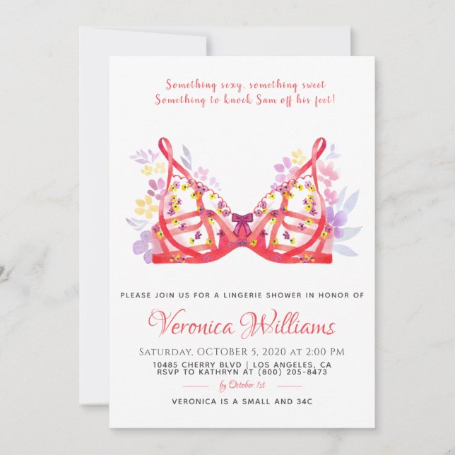 Lingerie Bridal Shower Invitation (Front)