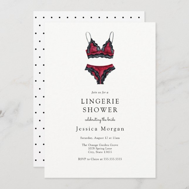 Lingerie Bridal Shower Invitation (Front/Back)