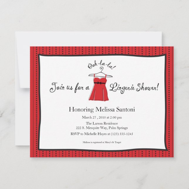 Lingerie Bridal Shower Invitation (Front)