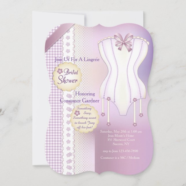 Lingerie Bridal Shower Invitation (Front)