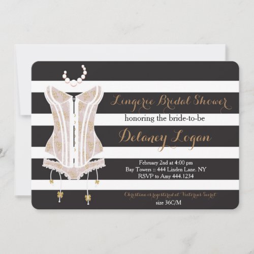 Lingerie Bridal Shower Invitation 5" X 7" Invitation Card