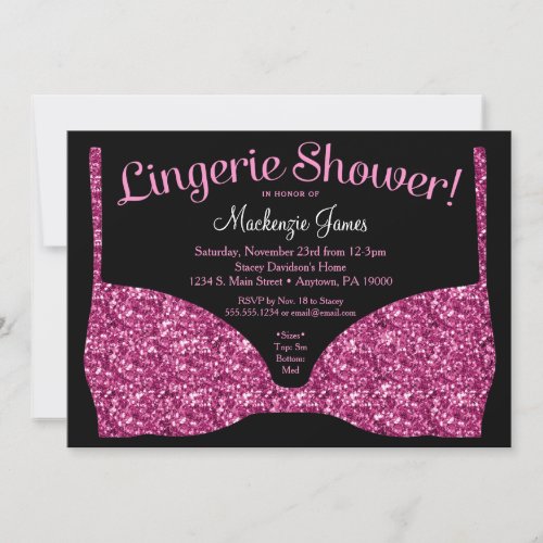 Lingerie Bridal Shower Invitation Pink Glam