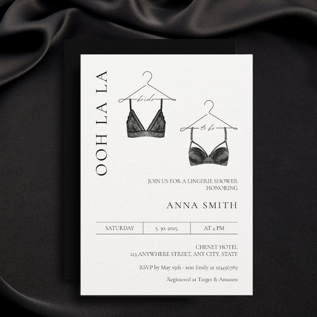 Lingerie Bridal Shower Minimalist Modern Invitation (Creator Uploaded)