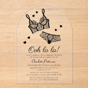 Lingerie Bridal Shower Panty Bachelorette Party Acrylic Invitations