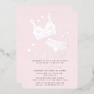 Lingerie Bridal Shower Panty Bachelorette Party Foil Invitation