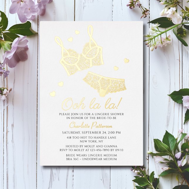 Lingerie Bridal Shower Panty Bachelorette Party Foil Invitation (Creator Uploaded)