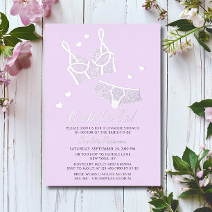 Lingerie Bridal Shower Panty Bachelorette Party Foil Invitation