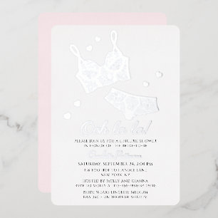 Lingerie Bridal Shower Panty Bachelorette Party Foil Invitation