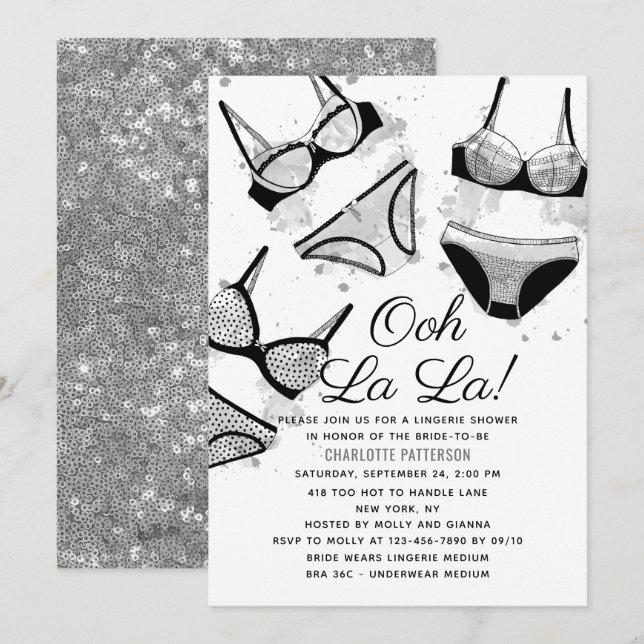 Lingerie Bridal Shower Panty Bachelorette Party Invitation (Front/Back)