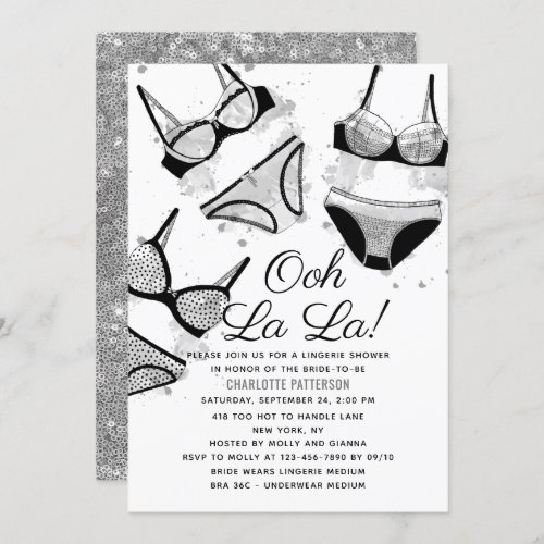 Lingerie Bridal Shower Panty Bachelorette Party Invitation