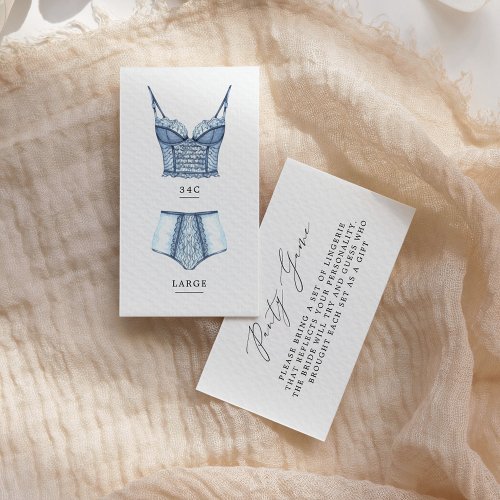 Lingerie Bridal Shower Panty Game Size Insert