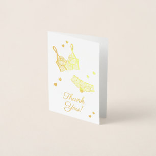 Lingerie Bridal Shower Panty Party Thank You Foil Card