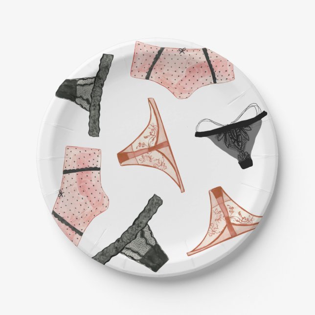 Lingerie Bridal Shower  Paper Plates (Front)