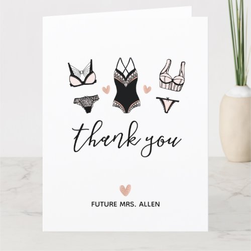 Lingerie Bridal Shower Thank You Card