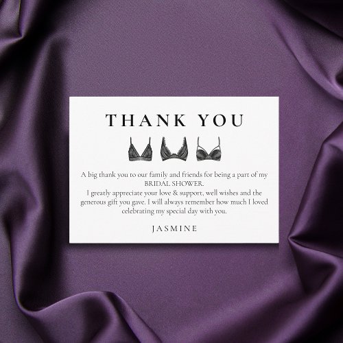 Lingerie Bridal Shower Thank You Card