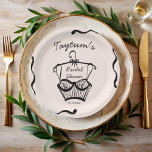 Lingerie bridal shower wavy border sketch paper plates<br><div class="desc">Lingerie bridal shower wavy border hand drawn sketch personalized paper plates template ,  customized paper plates,  monogrammed plates,  personalized bridal shower decor</div>