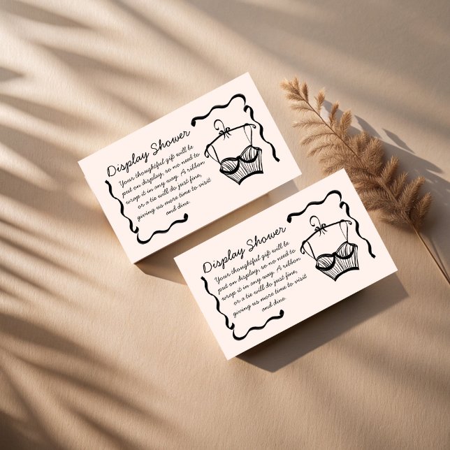 Lingerie bridal shower wavy sketch display shower enclosure card (Lingerie bridal shower wavy sketch display shower enclosure card)