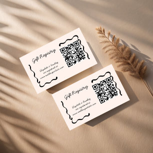 Lingerie bridal shower wavy sketch gift registry enclosure card