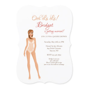 Lingerie Bridal Shower White Invitation