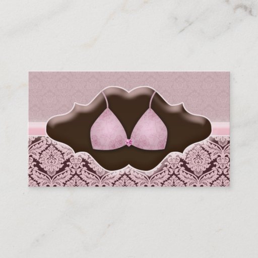 Customizable Lingerie Business Card Damask Bra