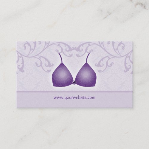 Lingerie Business Card Damask Bra Purple