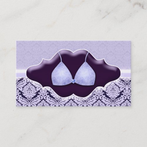 Lingerie Business Card Damask Bra Purple Mauve