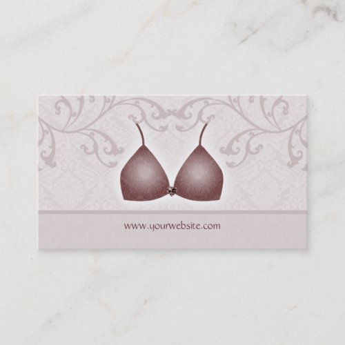 Lingerie Business Card Damask Bra Taupe