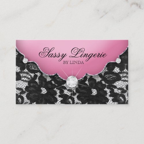 Lingerie Business Card Lace Pink Jewelry