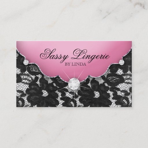 Customizable Lingerie Business Card Lace Pink Jewelry
