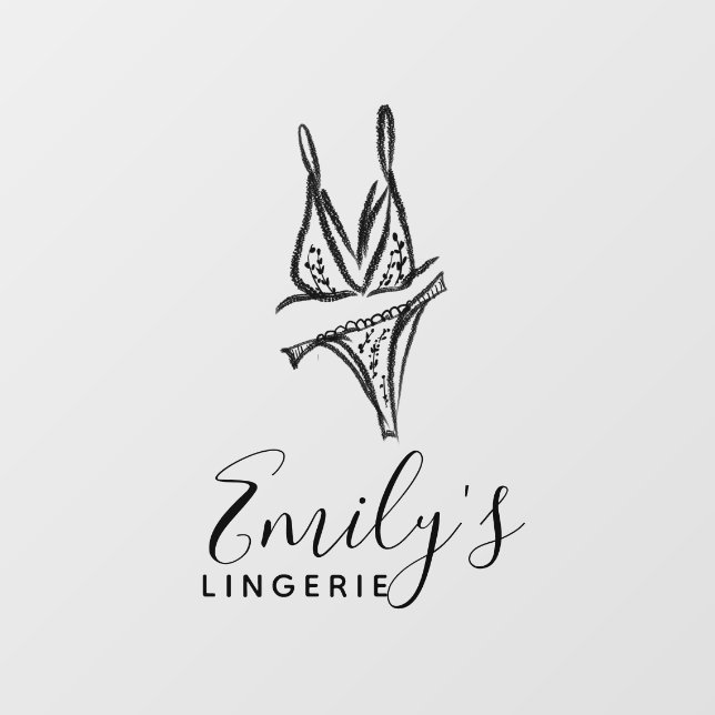 Lingerie Business Logo Branding  Wall Decal (Front)