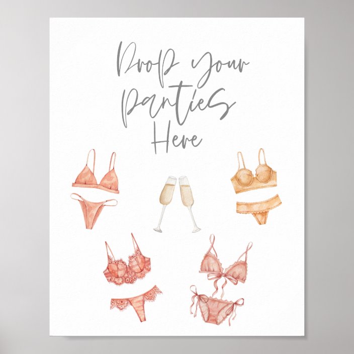 Lingerie Drop Your Panties Here Modern Poster 9015